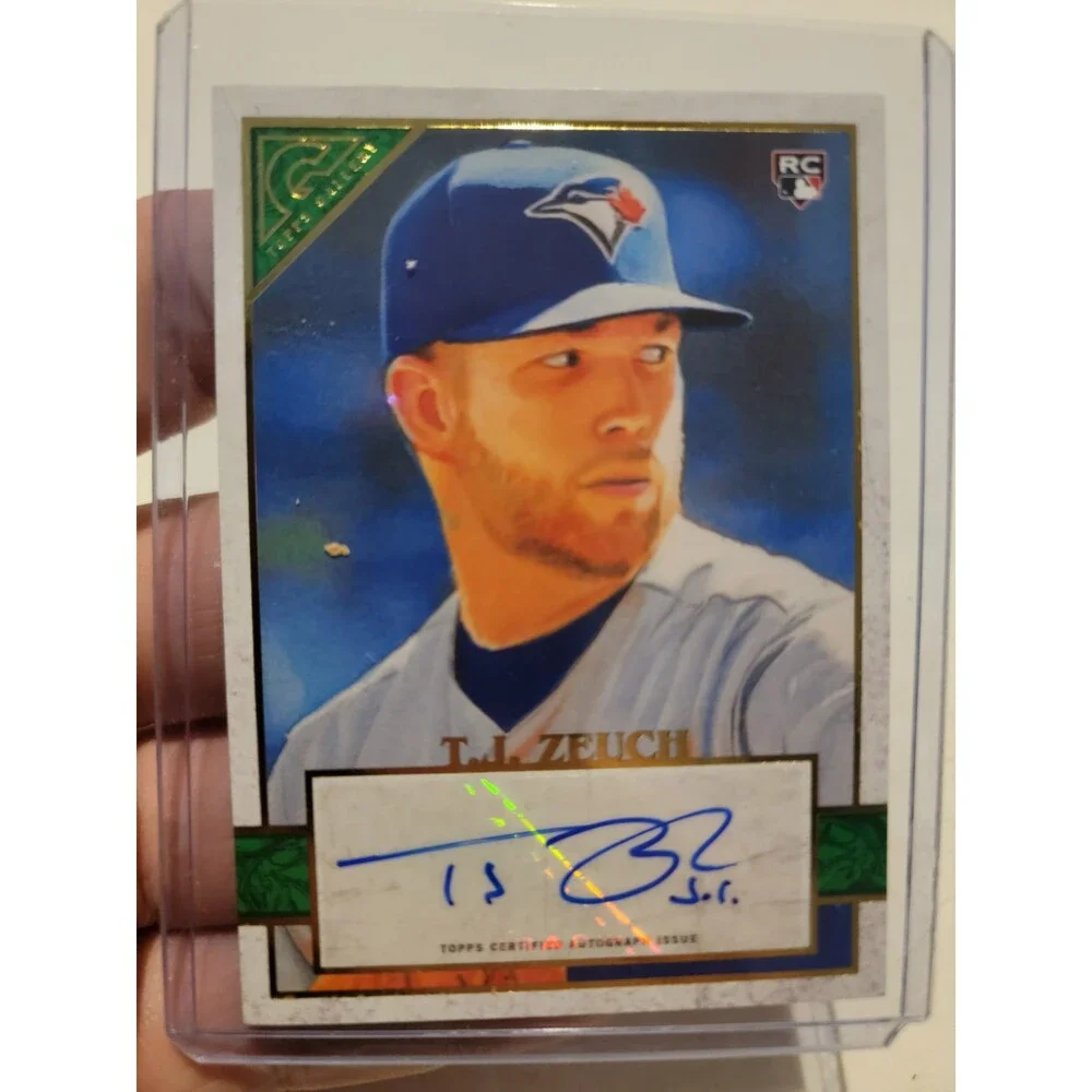 T.J. Zeuch 2020 Topps Gallery Rookie Autograph Card #/99 Toronto Blue Jay's